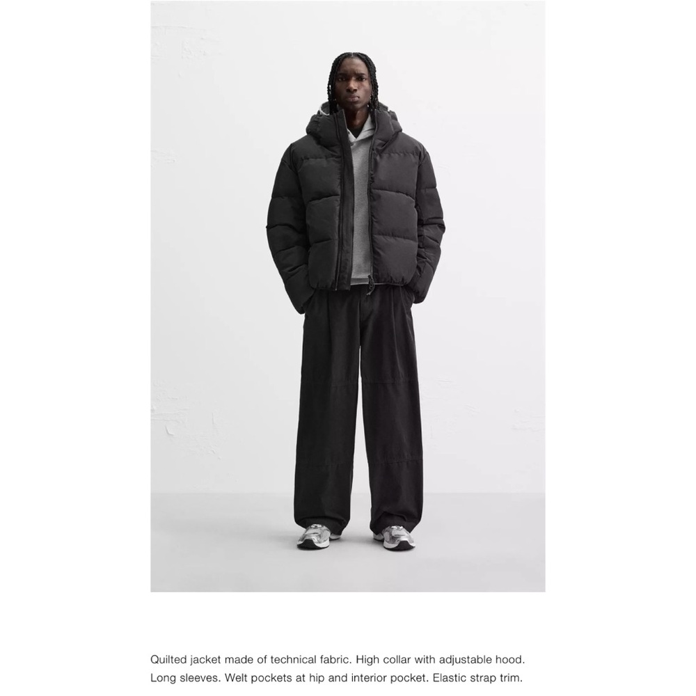 Zara Men’s Hooded Quilted Jacket